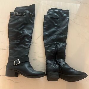 Madden Girl G-Divine Tall Black Riding Over The Knee Boots Size 7